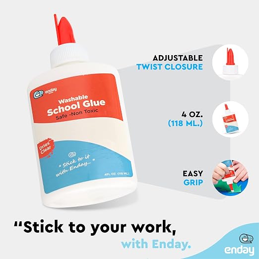 Liquid Glue - 4 oz Washable School Glue, Glue Bulk, Non-Toxic Liquid Glue - Image 4