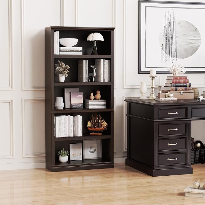 Bevfint Bookshelf, Open Storage 70 Inch Tall 5 Shelf Bookcase, Floor Standing - Image 7
