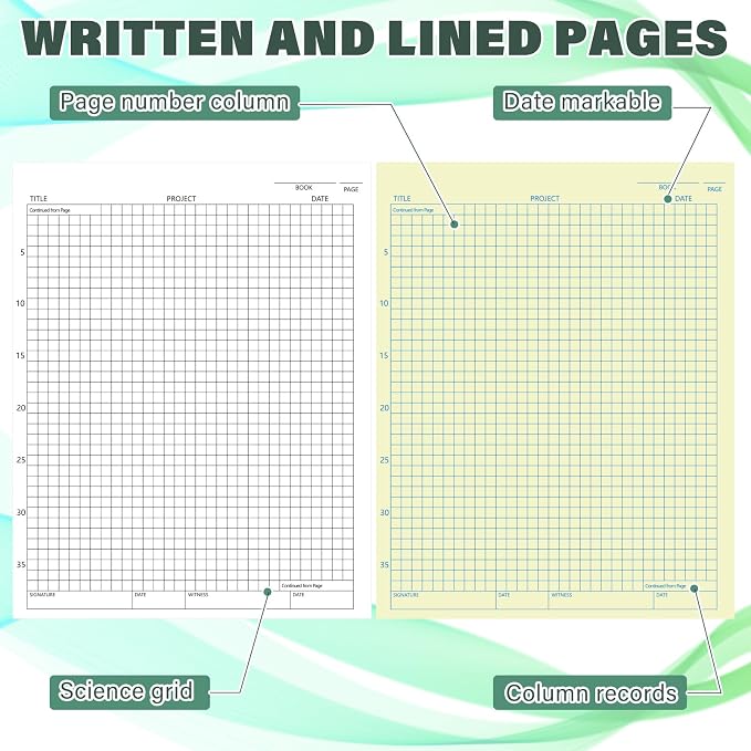 Affrolling 2 Pack Carbonless Lab Notebook Carbon Copy 8.5'' x 11'' 50 Set of - Image 3