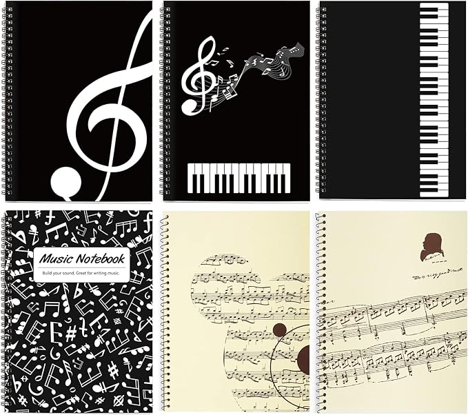 Music Notebook, Blank Sheet Note book, Cardboark Spiral NoteBook Manuscript - Image 5