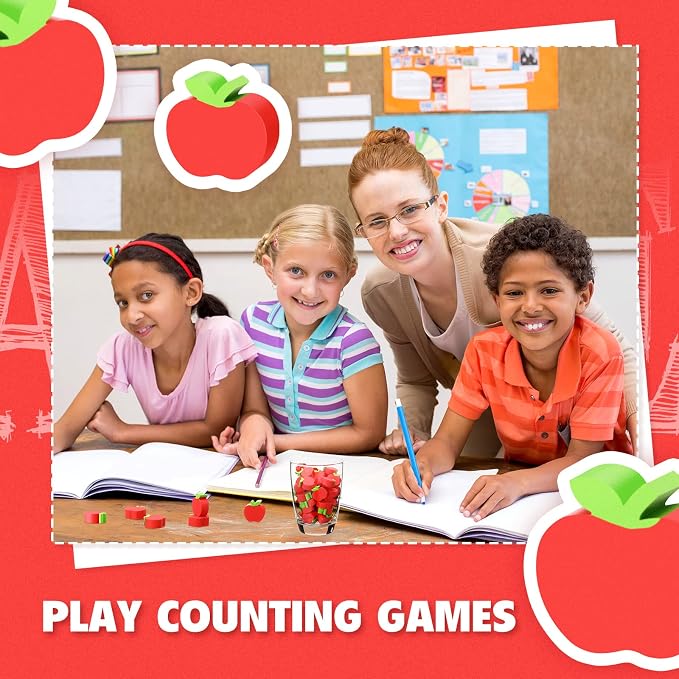 120pcs Mini Apple Erasers for Kids Bulk Classroom Welcome Back to School Gifts - Image 4