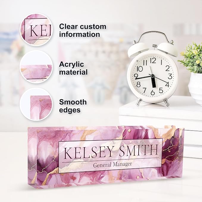 Personalized Name Plate for Desk, Custom Desk Name Plate, Acrylic Name Plate - Image 5