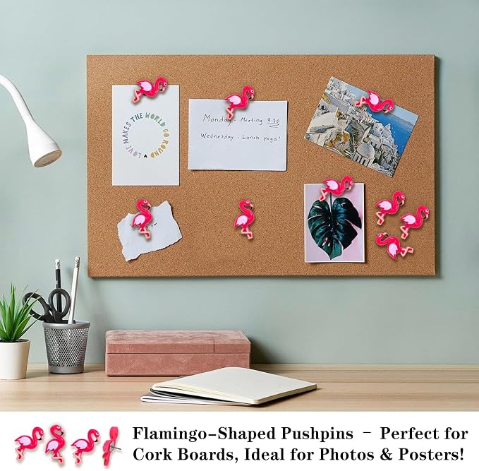 25 pcs Pink Flamingo Push Pins Cute Thumbtack Photos Wall Maps Bulletin Board - Image 6
