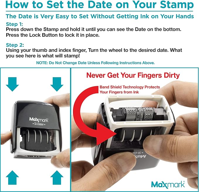 MaxMark Dater 4000 Self Inking Date Stamp - Image 8