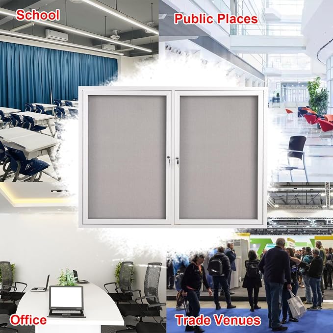 48x36 Inch Lockable Enclosed Bulletin Board, Weather-Resistant Outdoor - Image 6