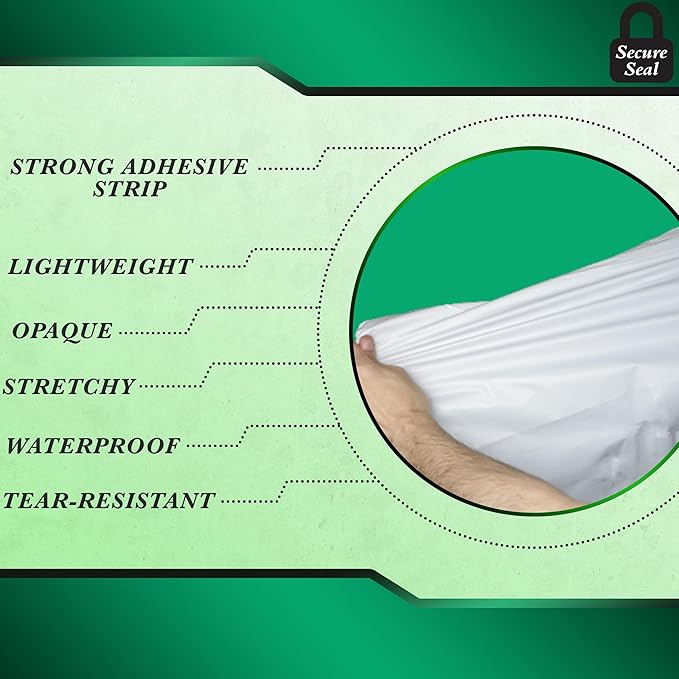 1500 Pack Secure Seal White Poly Mailers Shipping Bags - Image 4
