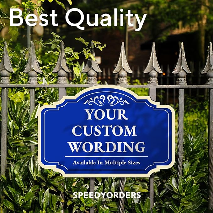 Personalized Custom Decorative Outdoor Metal Signs, Waterproof, Design 2 Blue - Image 7
