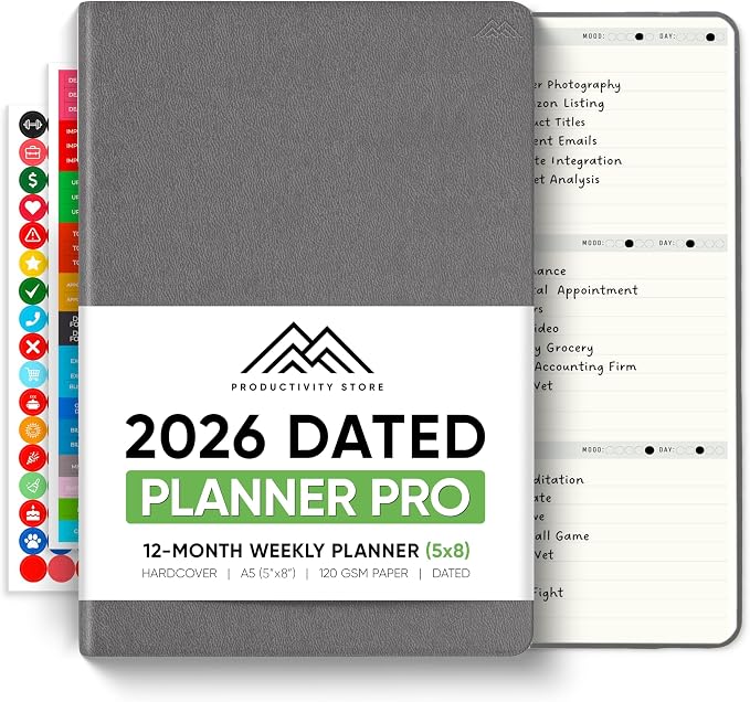 Dated, 2026 Planner, 5.8” x 8.3” by PRODUCTIVITYSTORE
