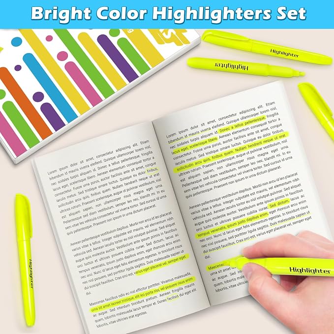 V-Opitos 30 Pack Yellow Highlighters, No Bleed Bright Highlighters - Image 2
