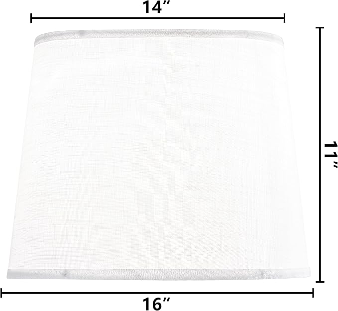 GO&SO Large White Texture Lamp Shades Set of 2, Drum Lampshades Replacemnt - Image 2