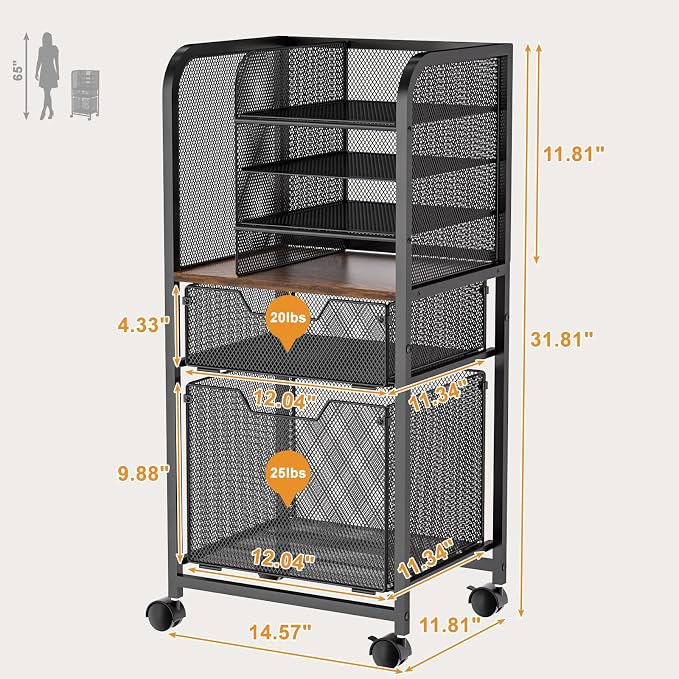 Feyejade 6-Tier Rolling File Cart - Image 8
