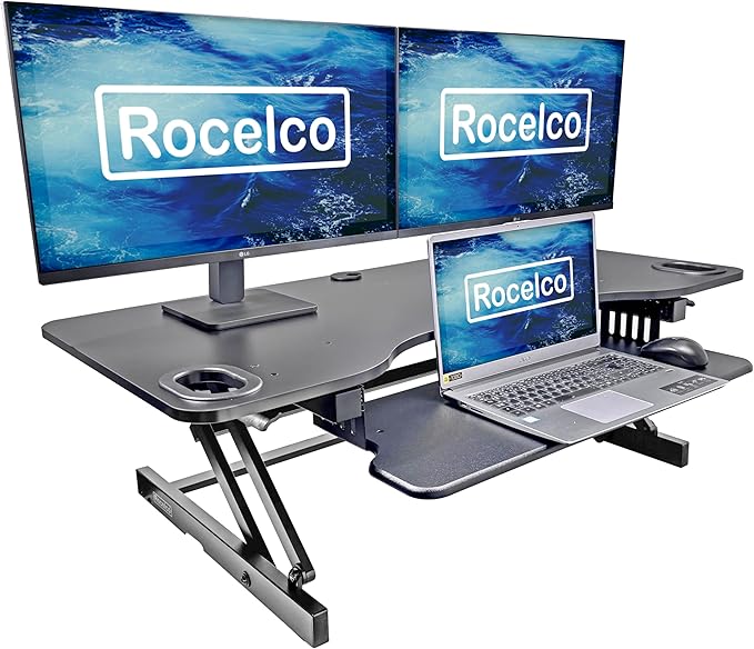 Rocelco 45" Height Adjustable Standing Desk Converter - Image 6