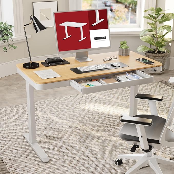 SANODESK Standing Desk with Drawer, Electric Height Adjustable Home Office Desk - Image 2