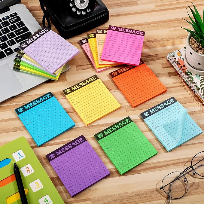 Eaasty Phone Message Pad Phone Message Sticky Notes 4 x 3. 4 Inch Bright Color - Image 6