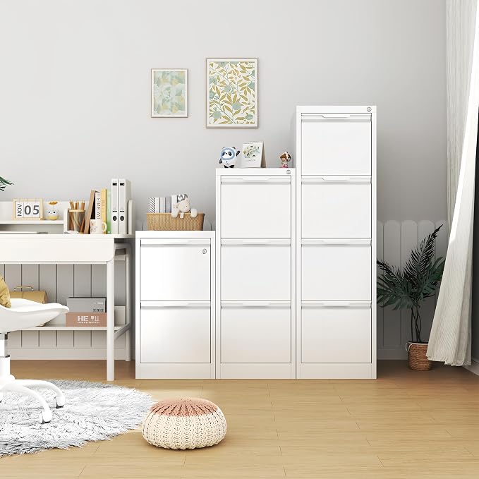 2-Drawer File Cabinet with Lock, Metal Vertical Filing Cabinets - Image 8