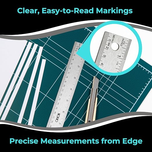 NOKKO 18 Inch Metal Ruler with Cork Backing, Non-Slip Cork Back - Image 3