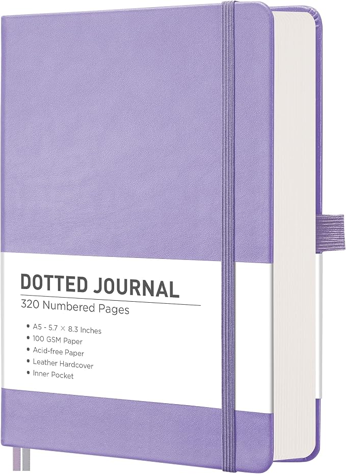 RETTACY Bullet Dotted Journal Notebook, 320 Numbered Pages, A5 Medium Size by RETTACY