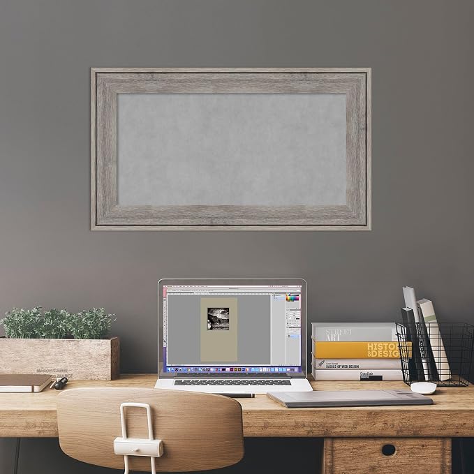 Amanti Art Grey Framed Magnetic Board 17x29 Small Vision Board - Image 5
