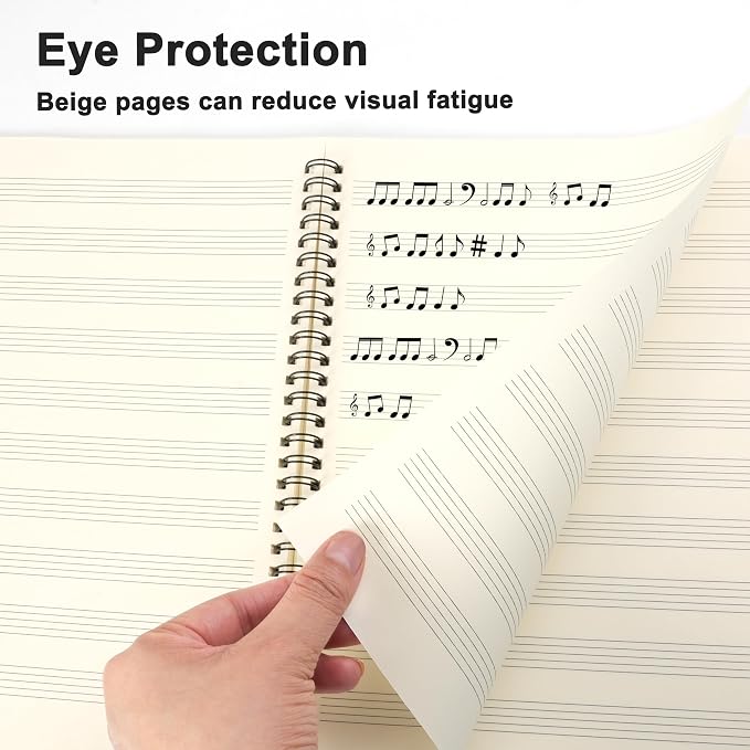MoHern Blank Sheet Music Notebook, 160 Pages Composition Staff Paper Notebook 2 - Image 4