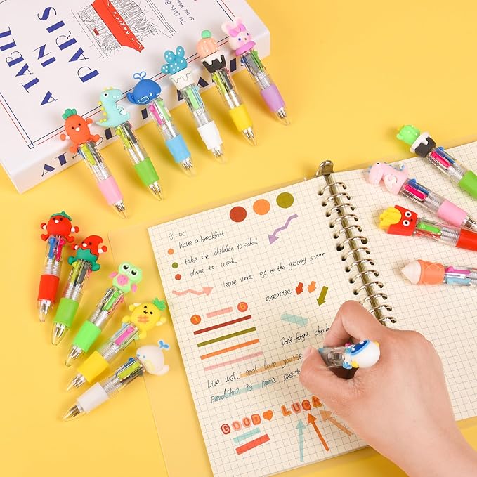 LiYiQ 25 Pcs Multicolor Pen in One Fun 4-in-1 Cute Pens Bulk Kawaii Cool - Image 4