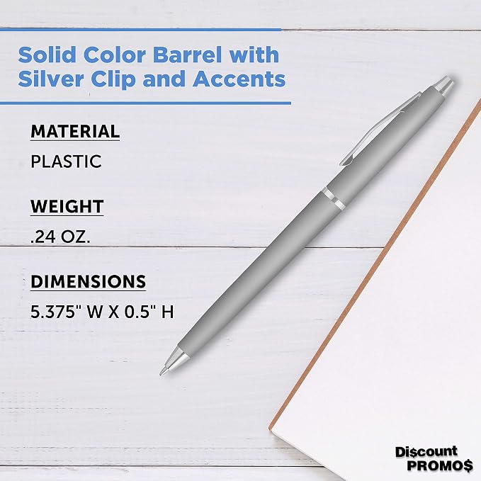 DISCOUNT PROMOS Langham Ballpoint Pens Set of 10, Bulk Pack - Image 4