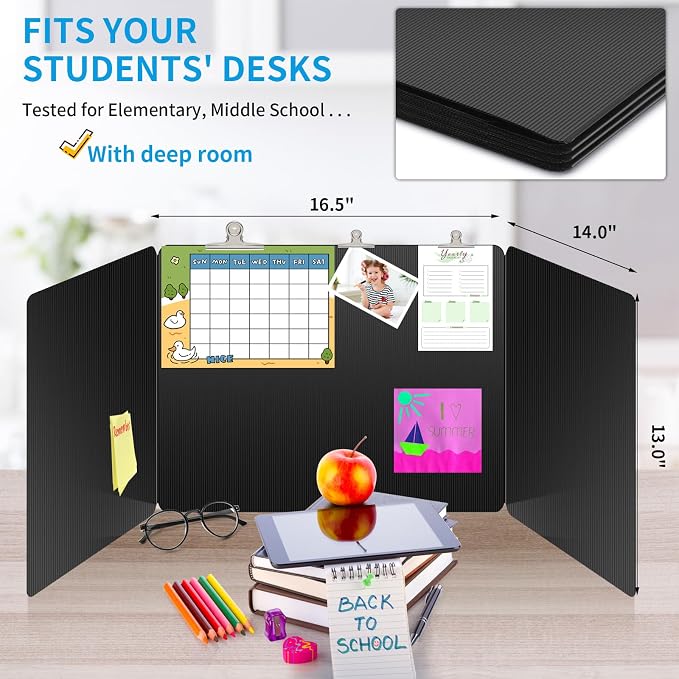 30 Pack Black Desk Dividers for Students, Privacy Shields Folder for Students - Image 5