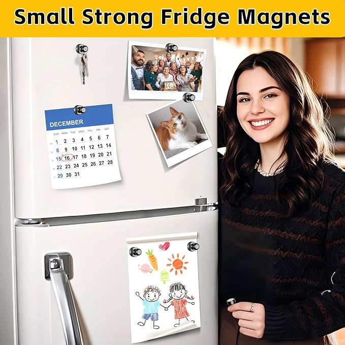 16 Pcs Fridge Magnets, Small Strong Magnetic Push Pins, Kitchen Decor and - Image 2