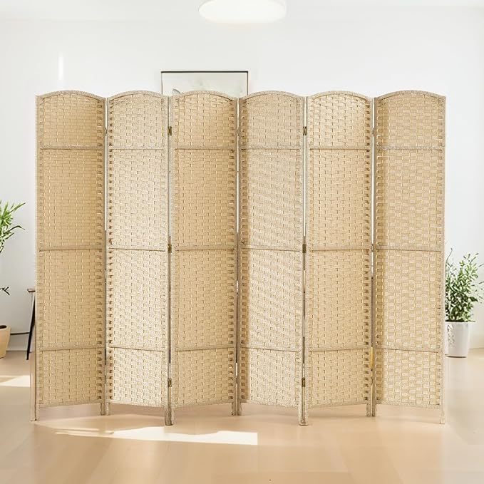 HOMCOM Room Divider, 6 Panel Folding Privacy Screen, 5.6' Tall Freestanding - Image 8
