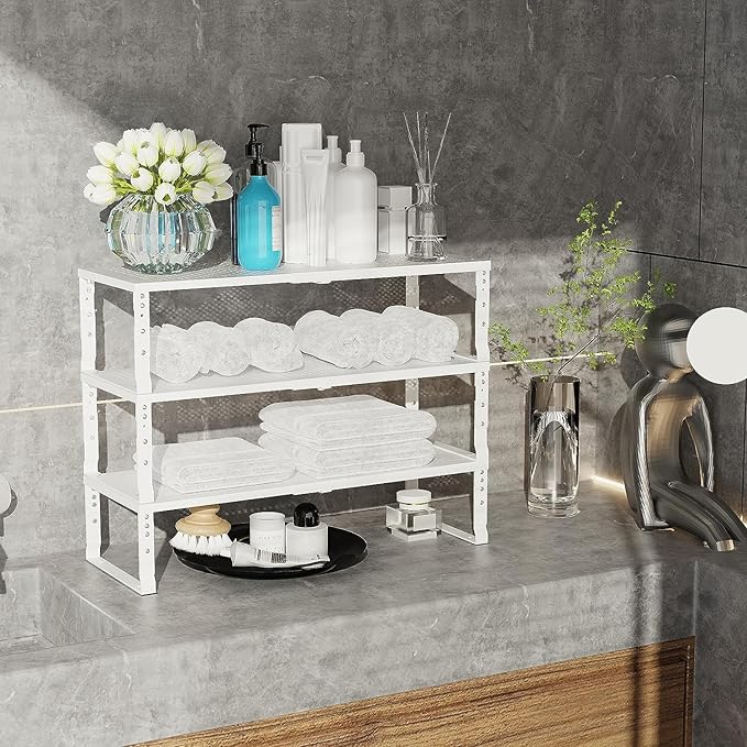Jojocross Expandable Cabinet Shelf Organizer Storage Spice Rack Shelves - Image 4