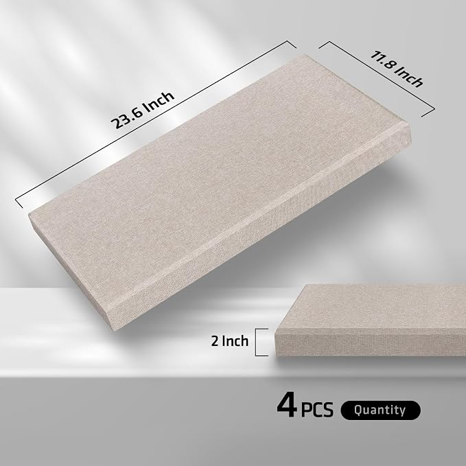 23.62" X 11.81" X 2" Fiberglass Wall Panel, 4 Pack Acoustic Panels, Acoustic - Image 3