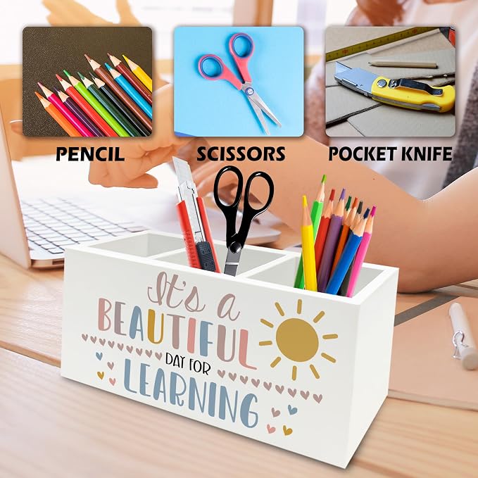 QZQE Boho Classroom Pen Pencil Holder Organizer - Image 6