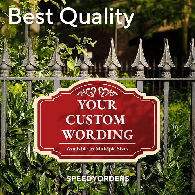 Custom Red Decorative Outdoor Metal Sign, Personalized Aluminum Design 2 Red - Image 7