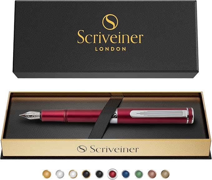Scriveiner Luxury EDC Fountain Pen, Matt Red Pocket EDC - Image 9