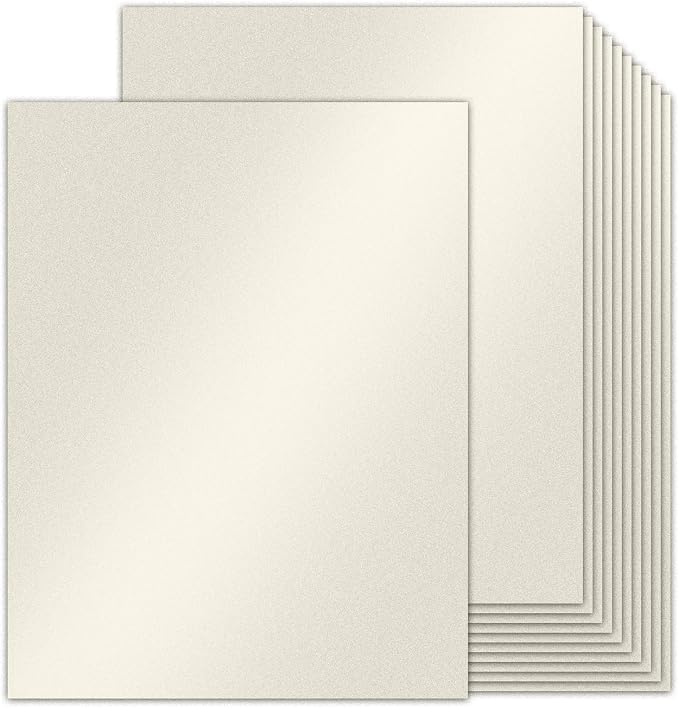 24 Sheets Silver Shimmer Cardstock 8.5 x 11 Metallic Paper, Goefun 80lb Card by Goefun