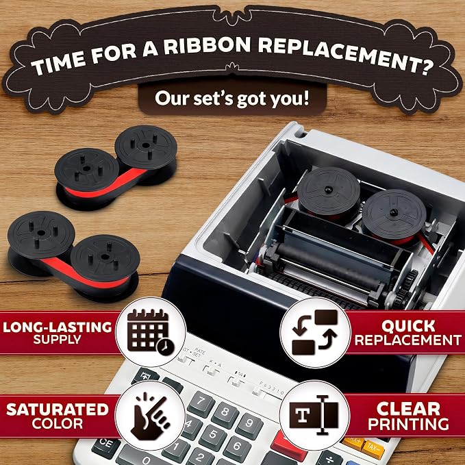 12-Pack Canon Calculator Ribbon Red/Black – 18ft x 0.5in Sharp EL-1197PIII - Image 4