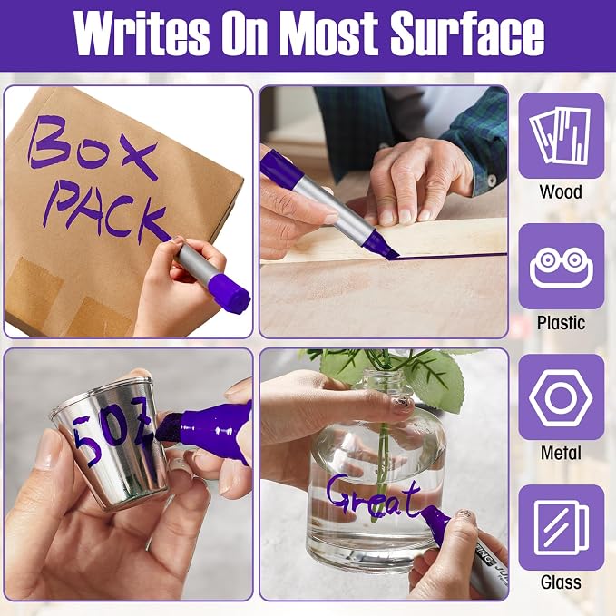 Fuutreo 10 Pack Jumbo Permanent Markers Bulk Large Chisel Tip Permanent Markers - Image 5