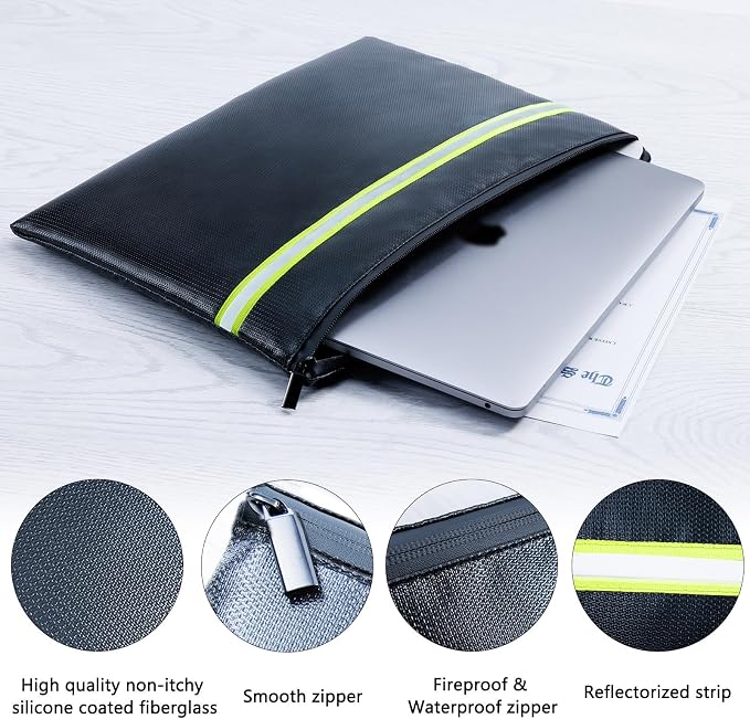 Fireproof Document Bag – 3 Pack Fireproof & Water- proof Document Organizer | - Image 5