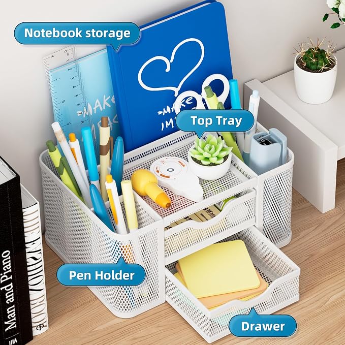 Marbrasse Mesh Desk Organizer, Pen Organizer - Image 2