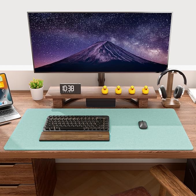 Auhoahsil Felt Desk Mat, Minimalist Large Mouse Pad XXL 35.5 x 15.7 in - Image 7