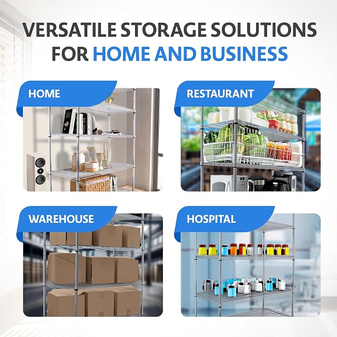 CRESCENT 48" W Storage Shelves 4000LBS Metal Shelving 5 Tier Wire Shelving Unit - Image 9