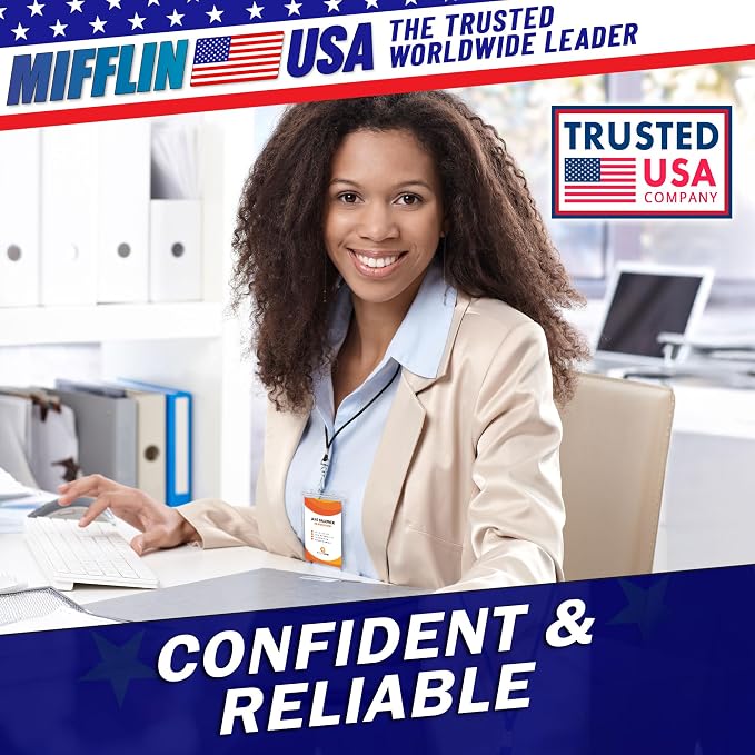 Mifflin-USA Large Vertical ID Badge Holders, Plastic Nametag Covers - Image 7