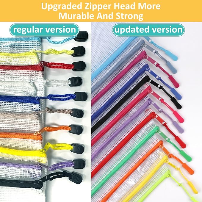 YOPCDJ 12pcs Mesh Zipper Pouch Bags, Extra Large A3 Puzzle Bag - Image 4