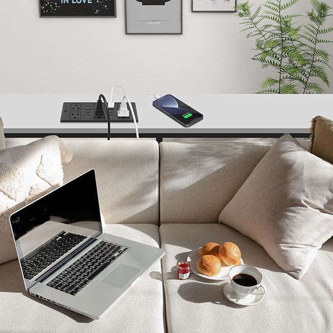 Recessed Power Strip with PD 30W Fast Charging, Conference Desk Flush Mount - Image 6