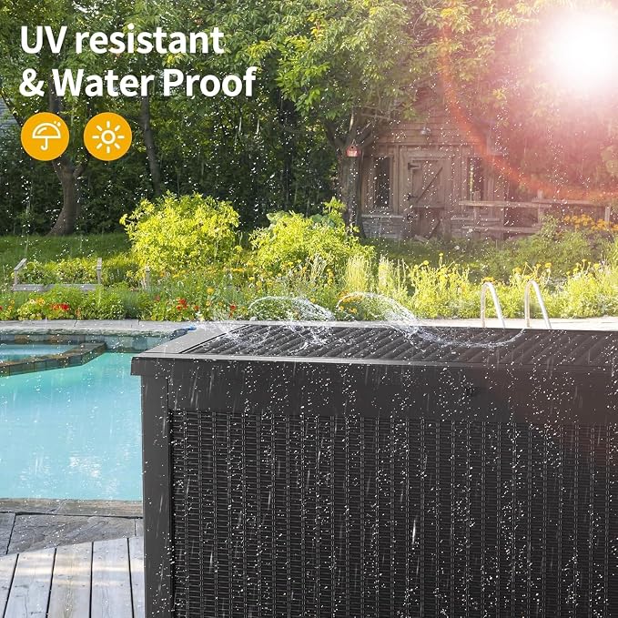 PATIOEASY Outdoor Storage Box 320GAL Waterproof Resin Deck Box, UV-Resistant - Image 6