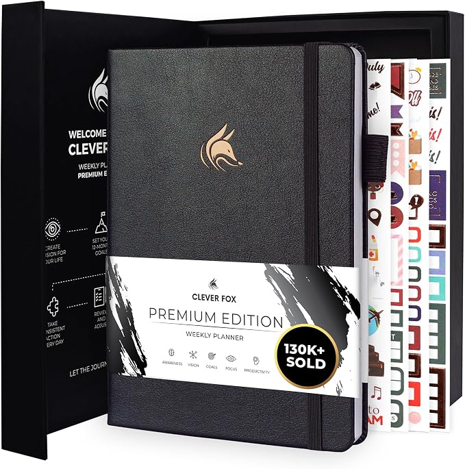Clever Fox Planner Premium Edition – Undated Luxurious Weekly & Monthly Planner by CleverFox