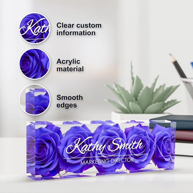 Personalized Name Plate for Desk, Custom Desk Name Plate, Acrylic Name Plate - Image 3