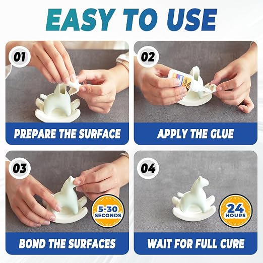 Super Glue Clear 60 Gram Liquid, All Purpose Superglue Instant Cyanoacrylate - Image 7