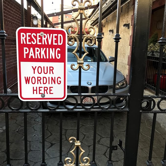 SmartSign 18 x 12 inch Custom “Reserved Parking” Metal Sign, Add Text, 63 mil - Image 3