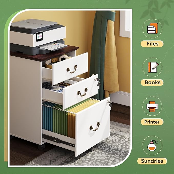 DEVAISE File Cabinet 3-Drawer, Small Office Furniture - Image 7