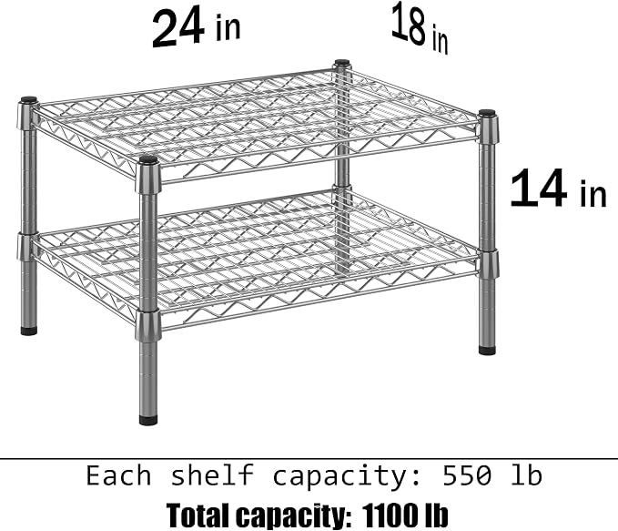 Regal Altair 18" Deep x 24" Wide x 14" Height Wire Shelving Kit | 2-Tier | NSF - Image 3
